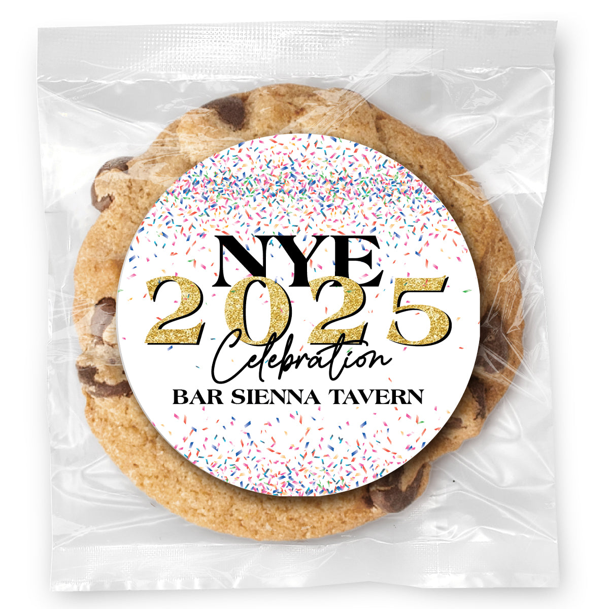 NYE Celebration - Gourmet Chocolate Chip Or Variety Pack W/ Full Color Personalized Sticker