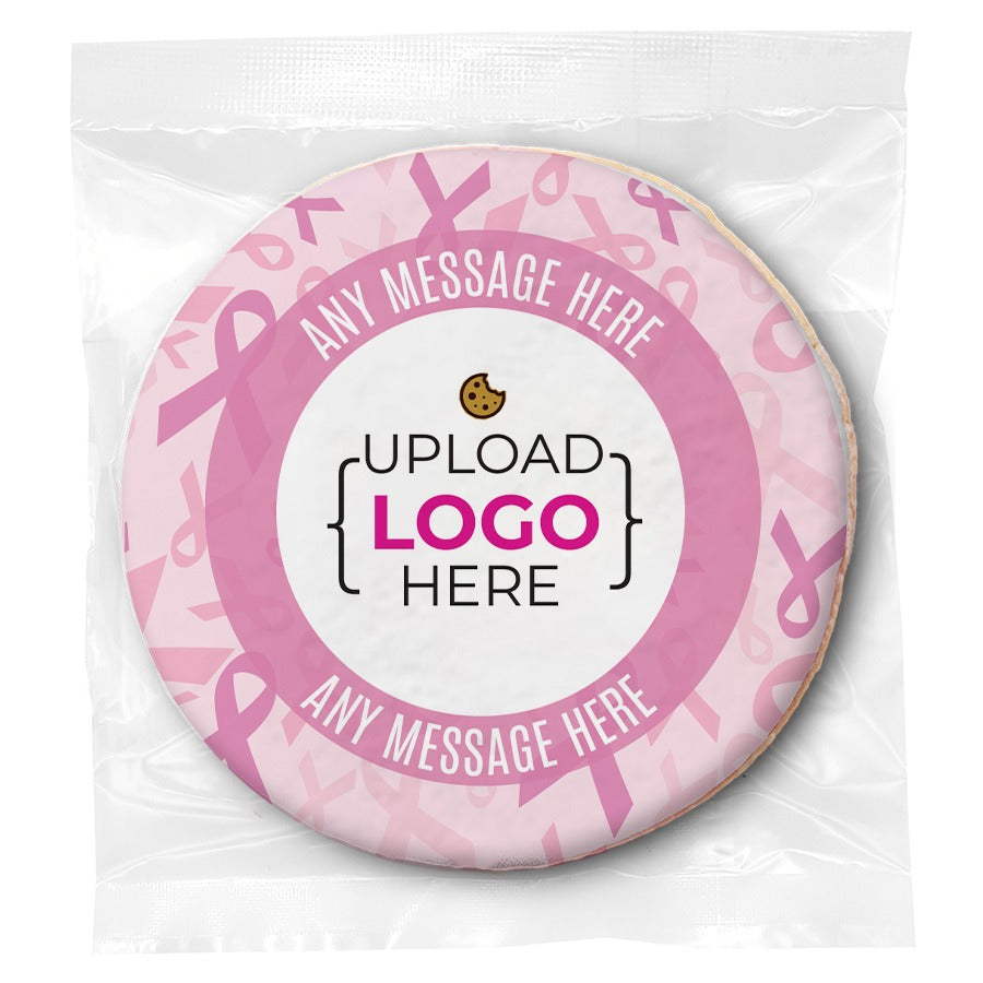 Breast Cancer Logo Upload - Personalized Direct Print On Round Sugar Cookie