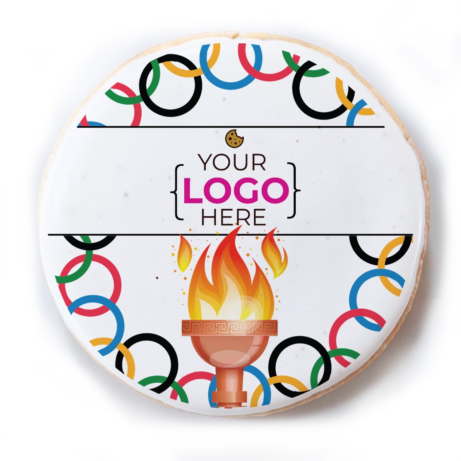 Logo Upload Olympics - Personalized Direct Print On Round Sugar Cookie