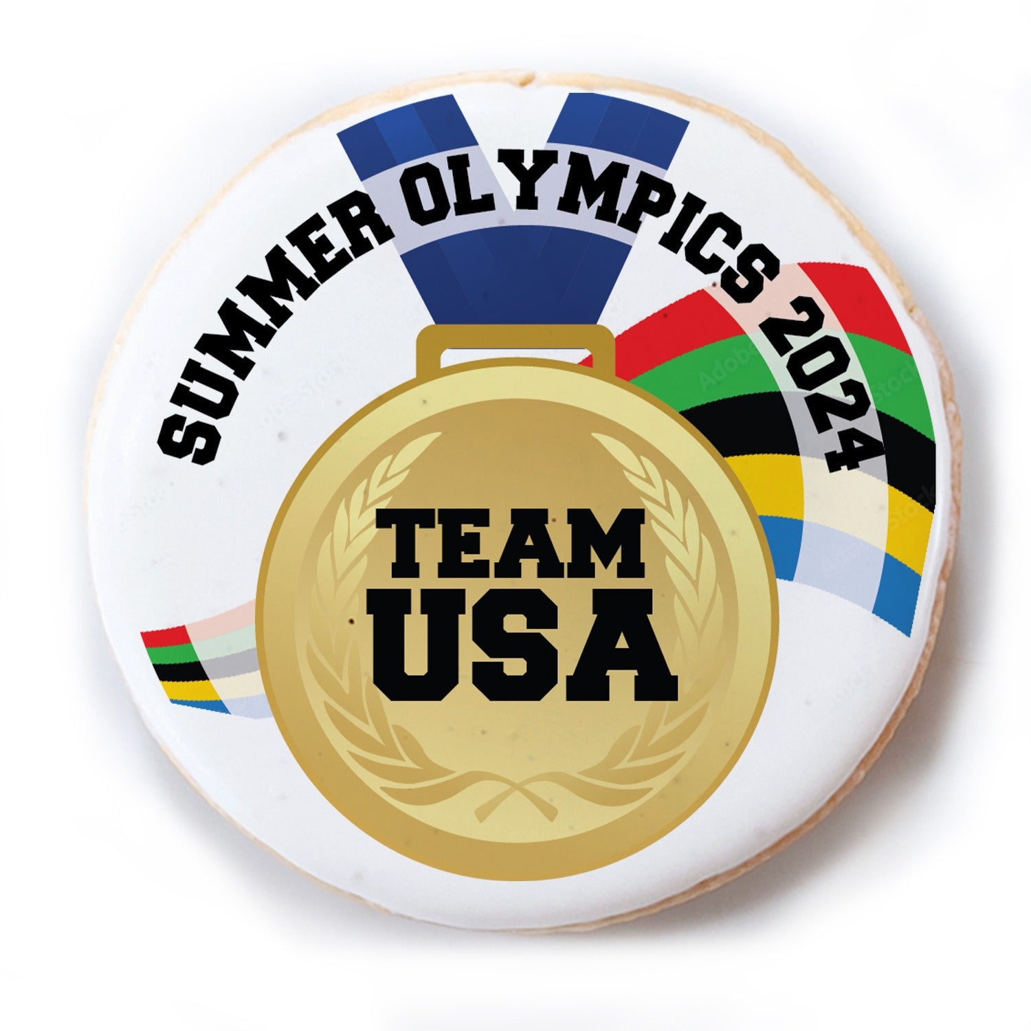 Olympic Team Medal - Personalized Direct Print On Round Sugar Cookie
