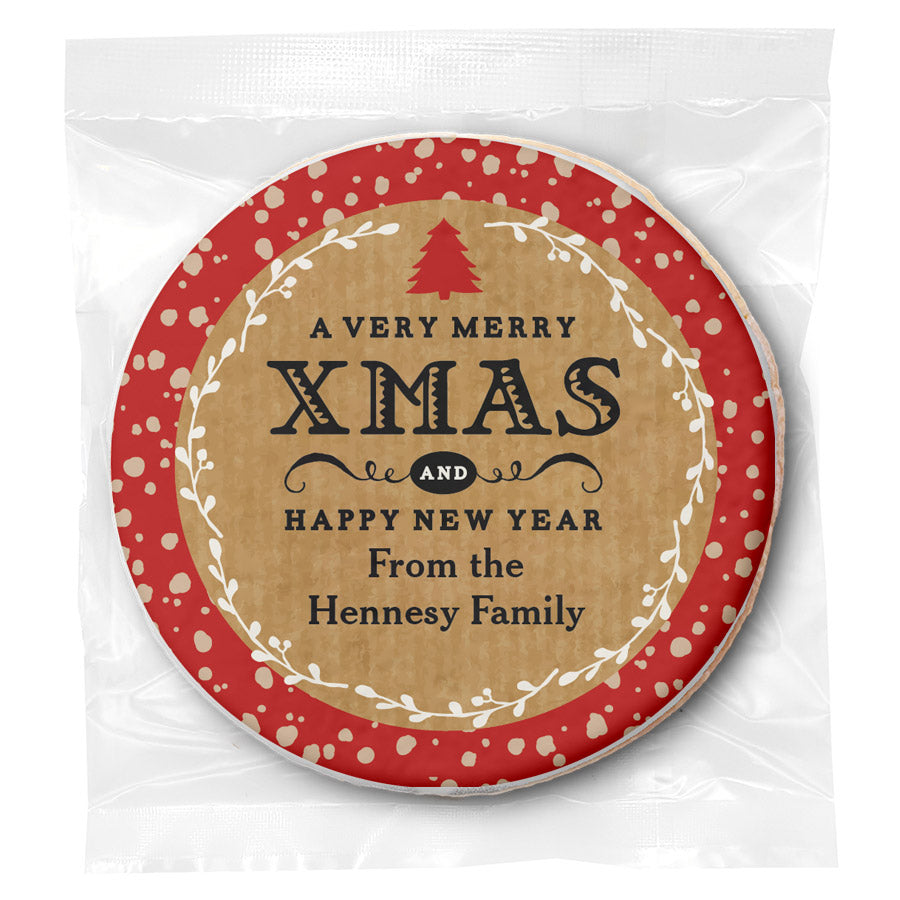 A Very Merry Christmas - Personalized Direct Print On Round Sugar Cookie