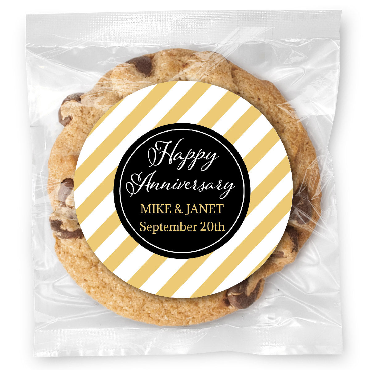 Anniversary Stripes - Gourmet Chocolate Chip Or Variety Pack W/ Full Color Personalized Sticker