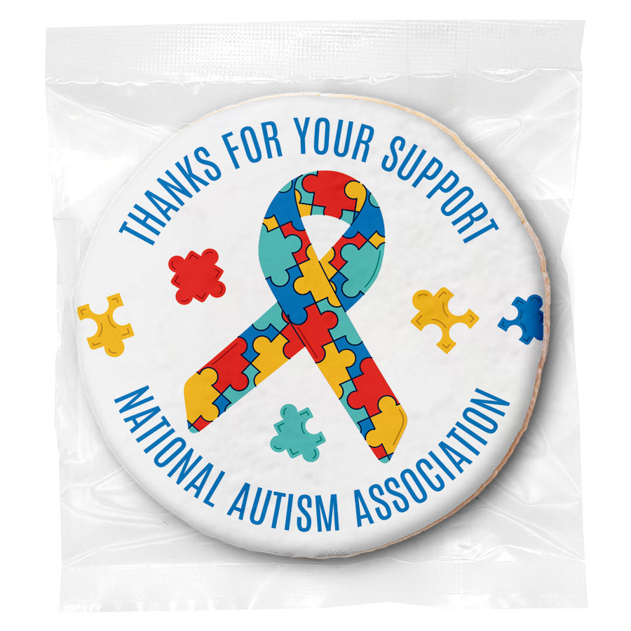 Autism Awareness Thanks - Personalized Direct Print On Round Sugar Cookie