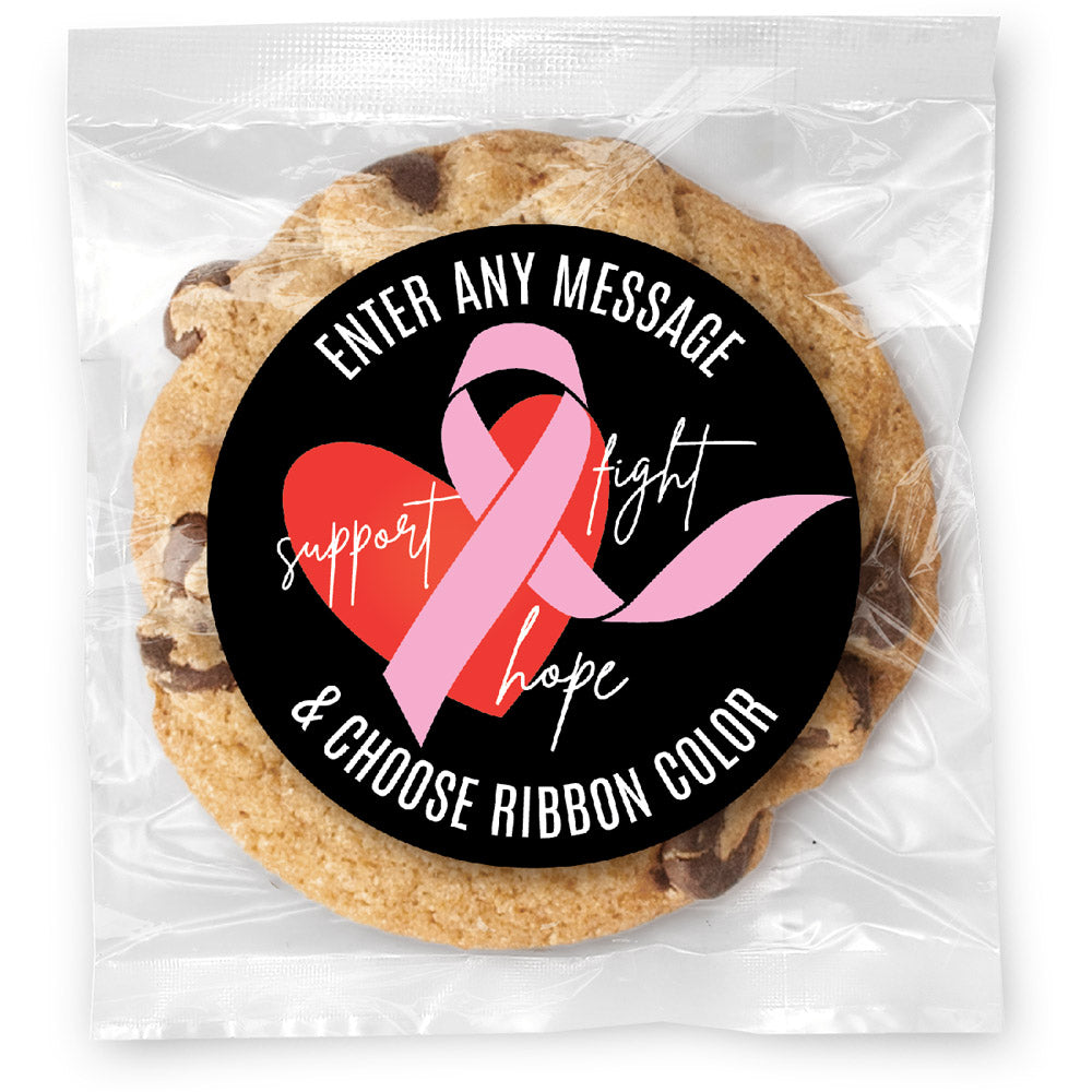 Awareness Ribbon Message - Gourmet Chocolate Chip Or Variety Pack W/ Full Color Personalized Sticker