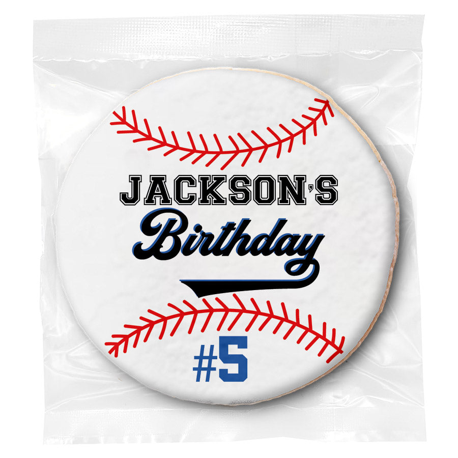 Kids Birthday Baseball - Personalized Direct Print On Round Sugar Cookie
