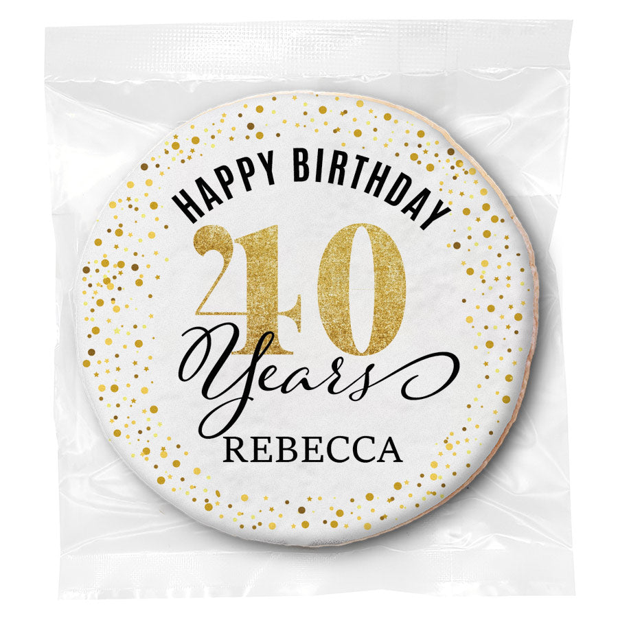 Cheers to "X" Years - 40 (any age) - Personalized Direct Print On Round Sugar Cookie