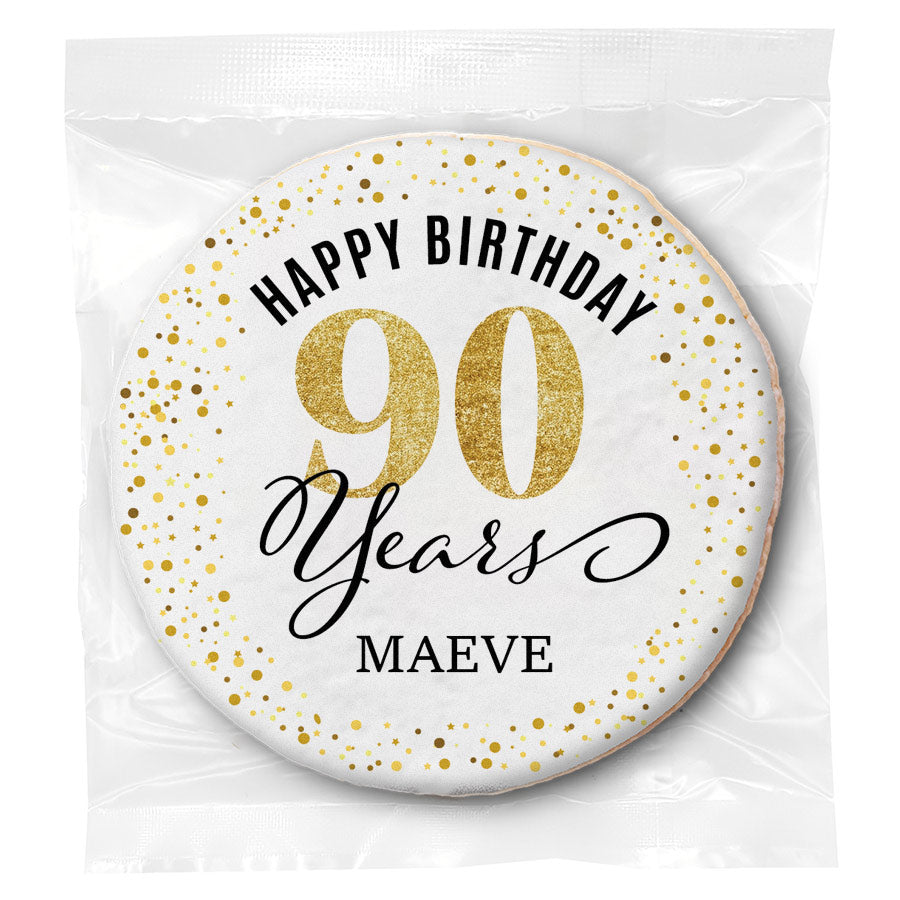 Cheers to "X" Years - 90 (any age) - Personalized Direct Print On Round Sugar Cookie