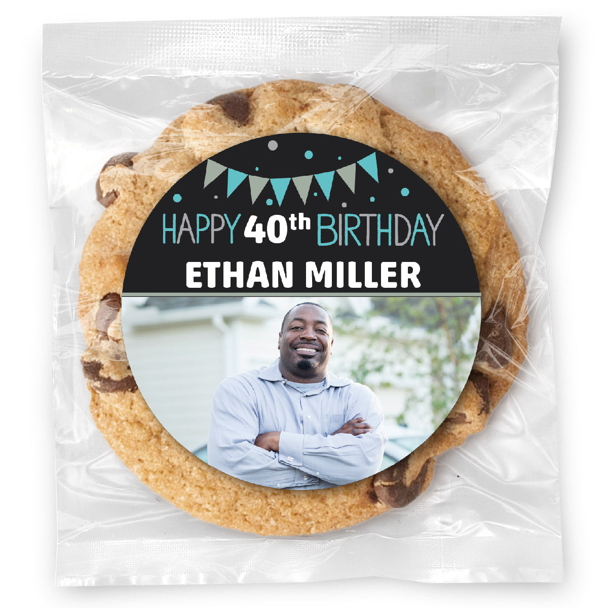 Birthday Banner Photo - Gourmet Chocolate Chip Or Variety Pack W/ Full Color Personalized Sticker