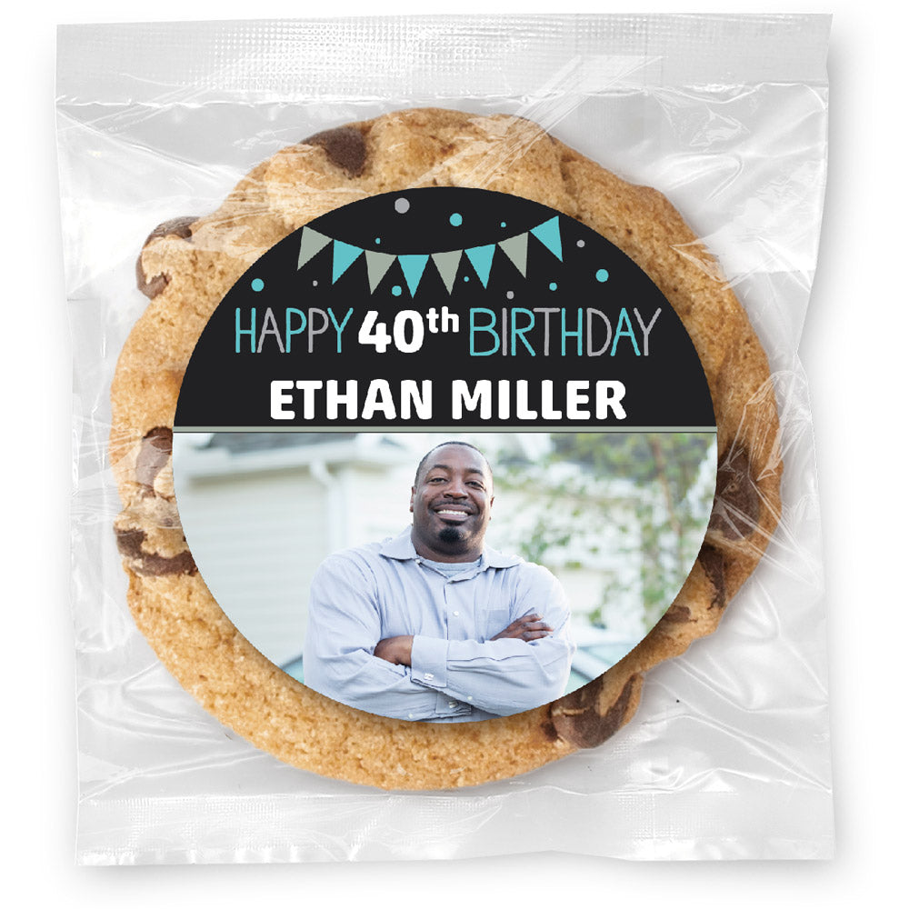 Birthday Banner Photo - Gourmet Chocolate Chip Or Variety Pack W/ Full Color Personalized Sticker