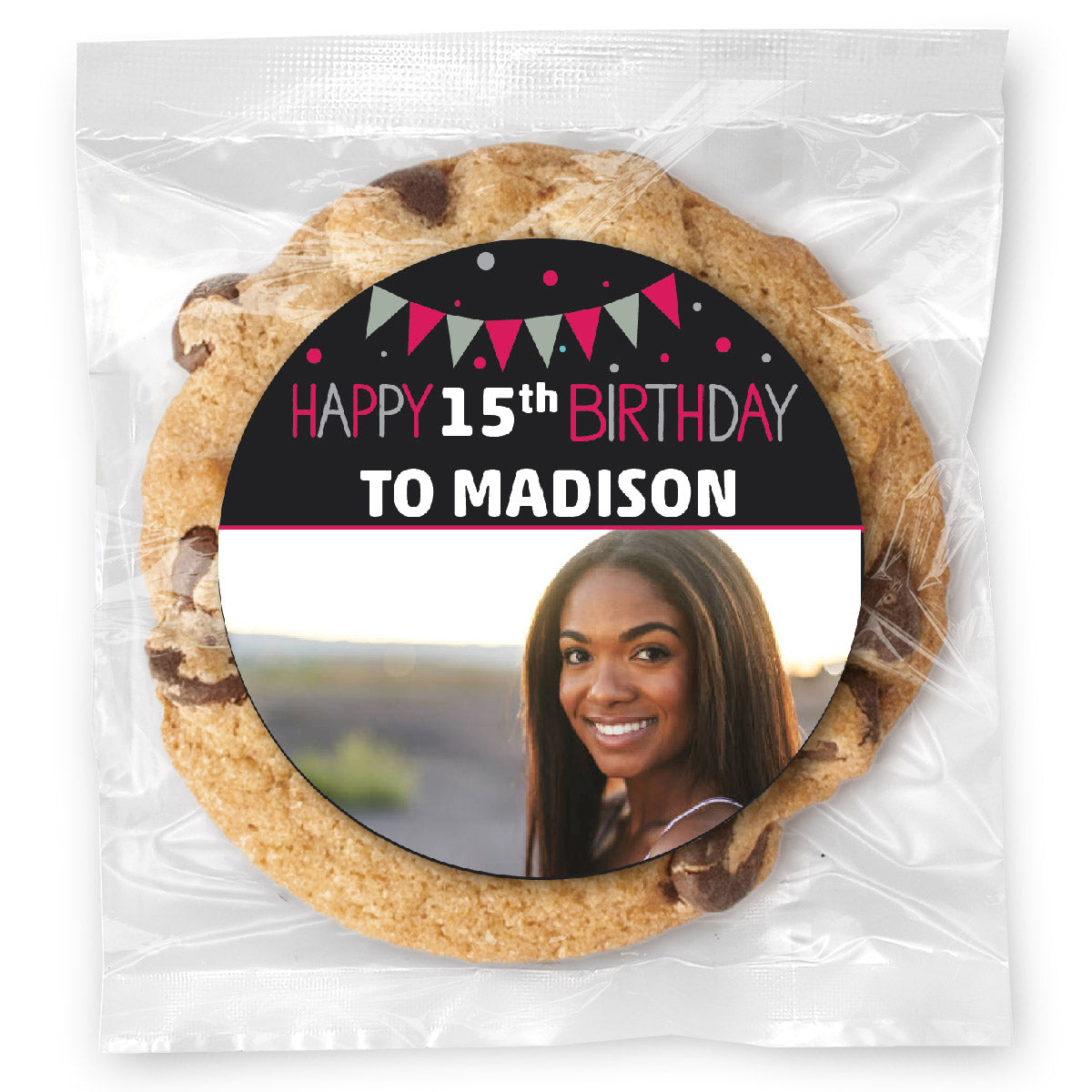 Birthday Banner Photo - Gourmet Chocolate Chip Or Variety Pack W/ Full Color Personalized Sticker