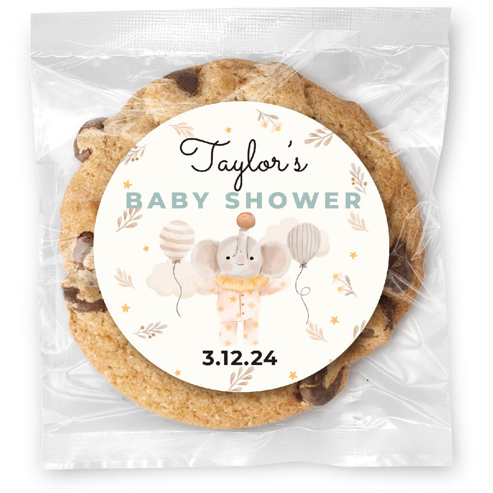 Circus Animals Baby Shower - Gourmet Chocolate Chip Or Variety Pack W/ Full Color Personalized Sticker