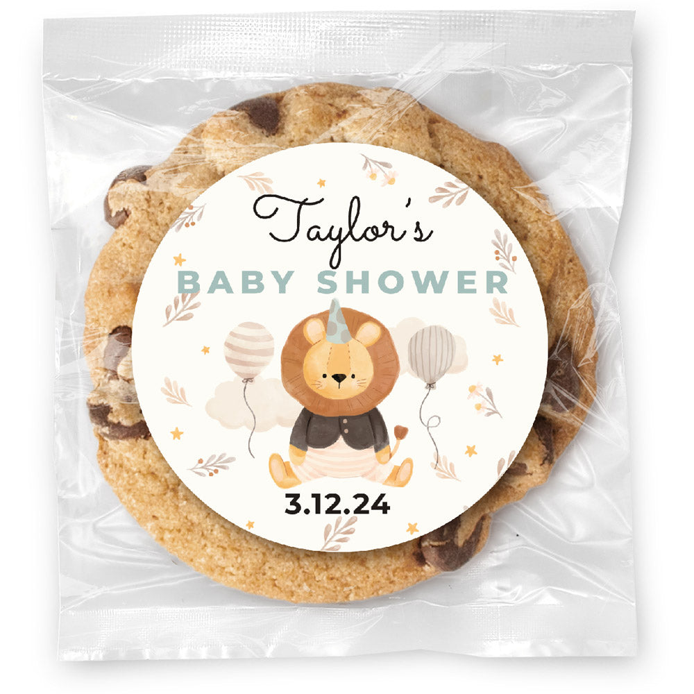 Circus Animals Baby Shower - Gourmet Chocolate Chip Or Variety Pack W/ Full Color Personalized Sticker