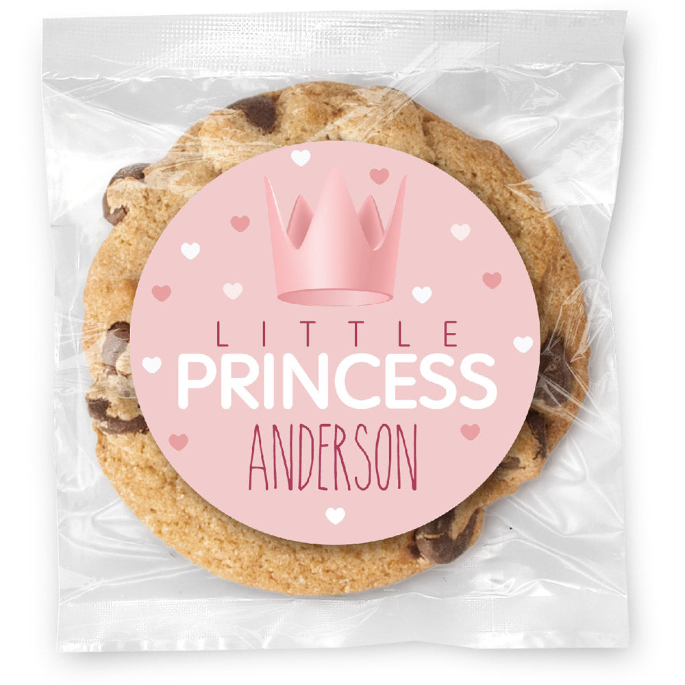 Little Princess Baby Shower - Gourmet Chocolate Chip Or Variety Pack W/ Full Color Personalized Sticker