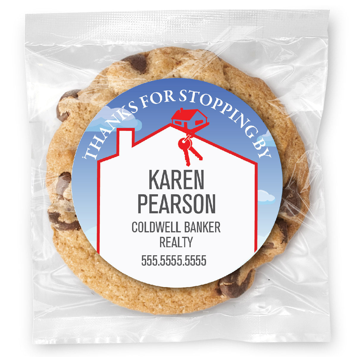 Real Estate House - Gourmet Chocolate Chip Or Variety Pack W/ Full Color Personalized Sticker