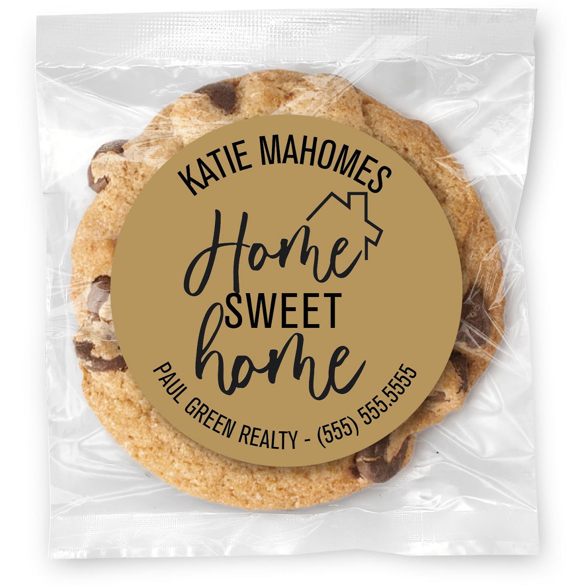Home Sweet Home - Gourmet Chocolate Chip Or Variety Pack W/ Full Color Personalized Sticker