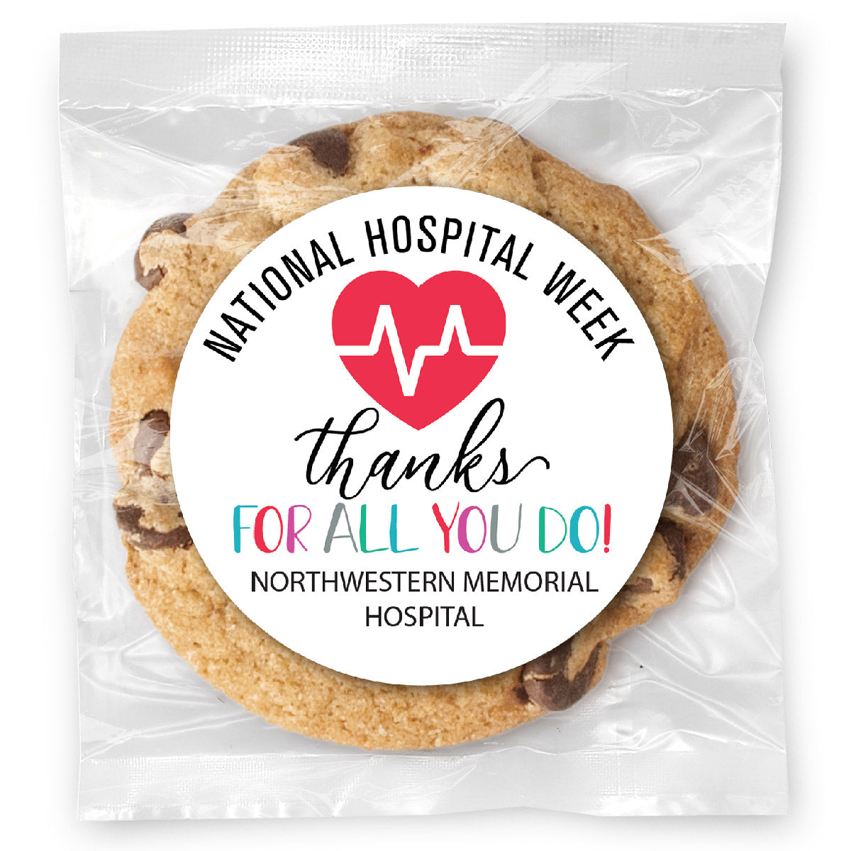 National Hospital Week - Gourmet Chocolate Chip Or Variety Pack W/ Full Color Personalized Sticker
