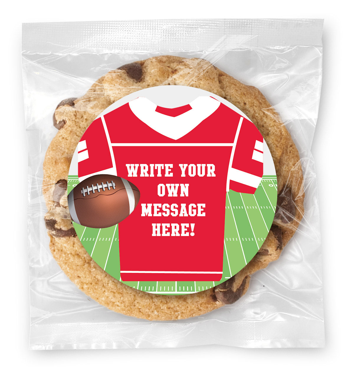 Big Game Write Your Own Jersey & Color - Gourmet Chocolate Chip Or Variety Pack W/ Full Color Personalized Sticker
