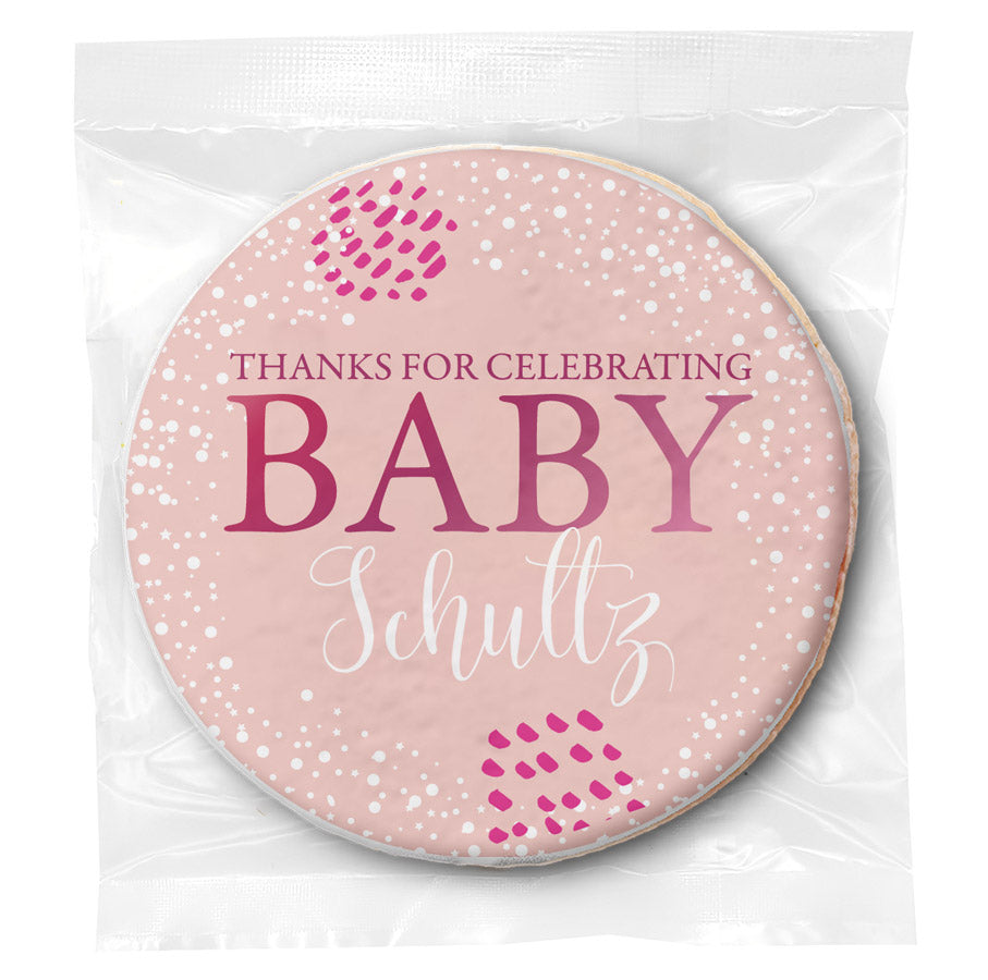 Celebrating Baby Pink - Personalized Direct Print On Round Sugar Cookie