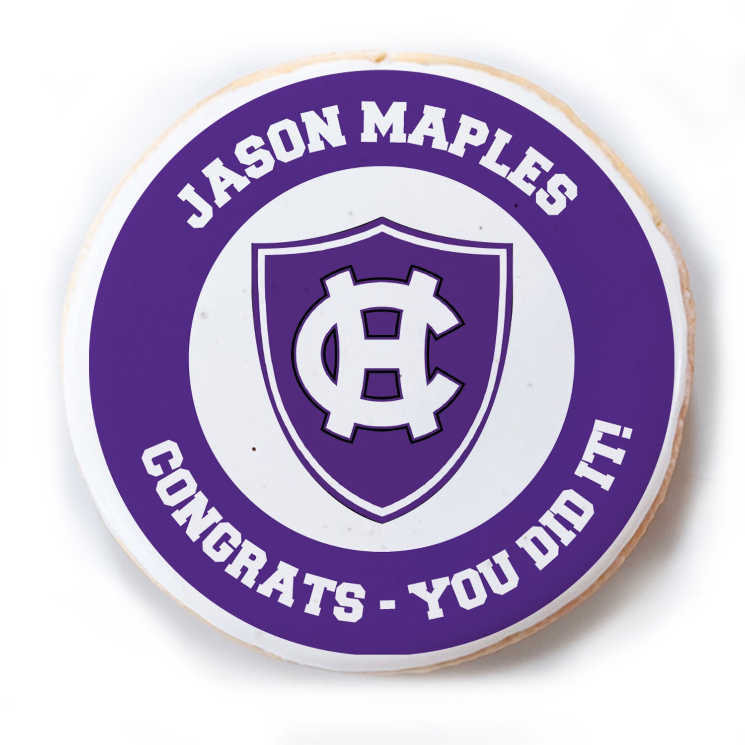 Graduation Build your Own School Logo Upload - Personalized Direct Print On Round Sugar Cookie