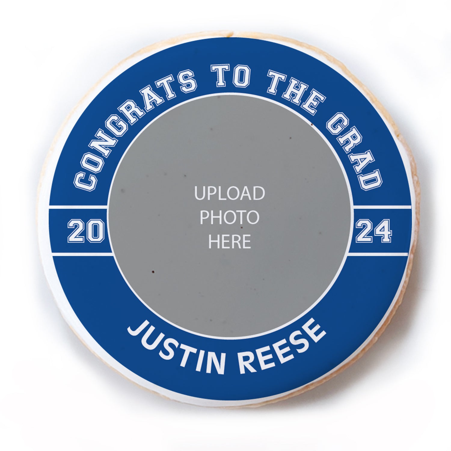 Personalized Grad Congrats Photo - Direct Print on Round Sugar cookie
