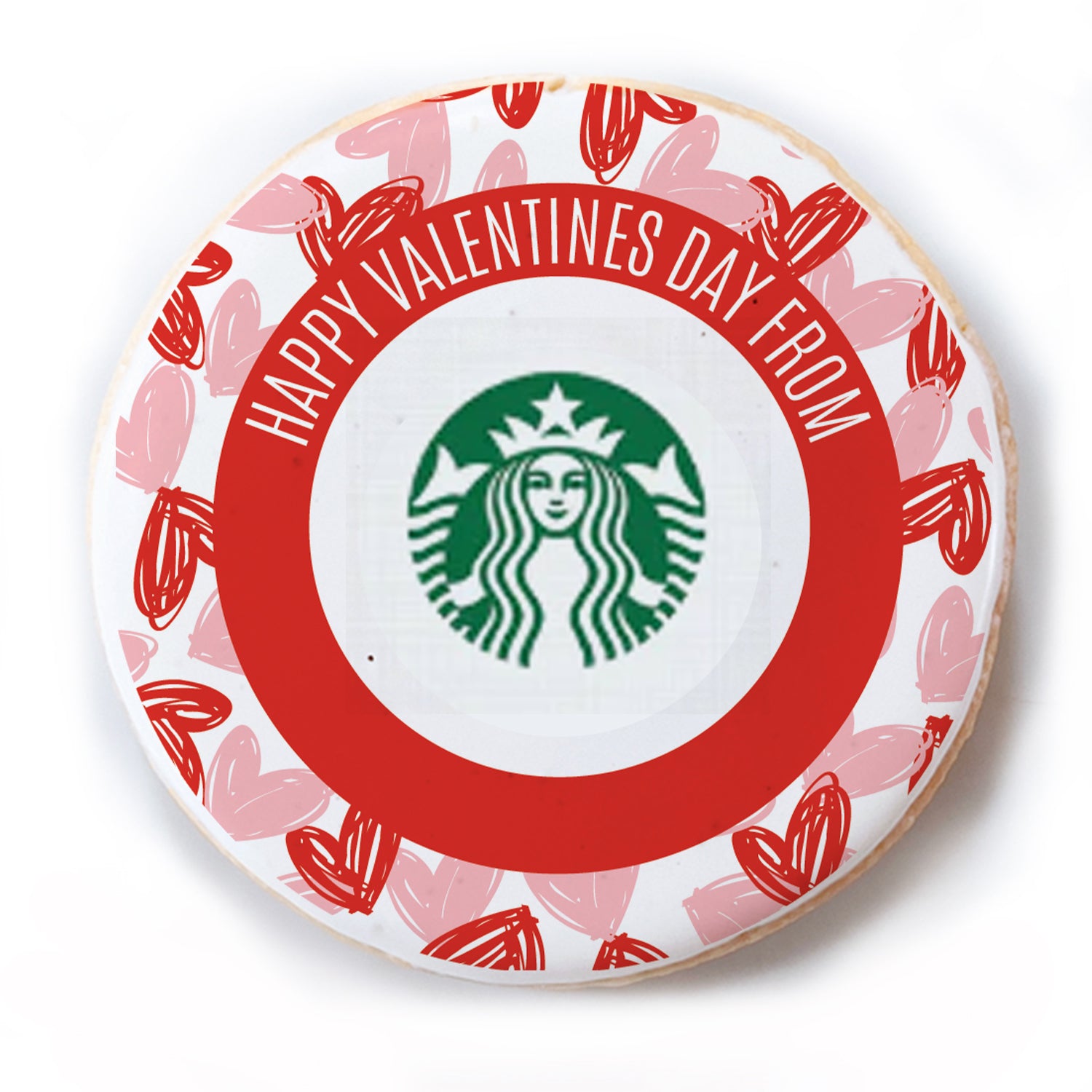 Happy Valentines Day From Logo - Personalized Direct Print On Round Sugar Cookie