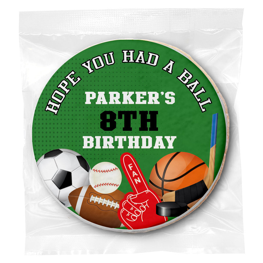 Birthday Sports Fun - Personalized Direct Print On Round Sugar Cookie