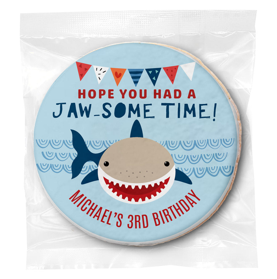 Shark Jawsome Birthday - Personalized Direct Print On Round Sugar Cookie