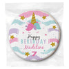 Unicorn Birthday - Personalized Direct Print On Round Sugar Cookie