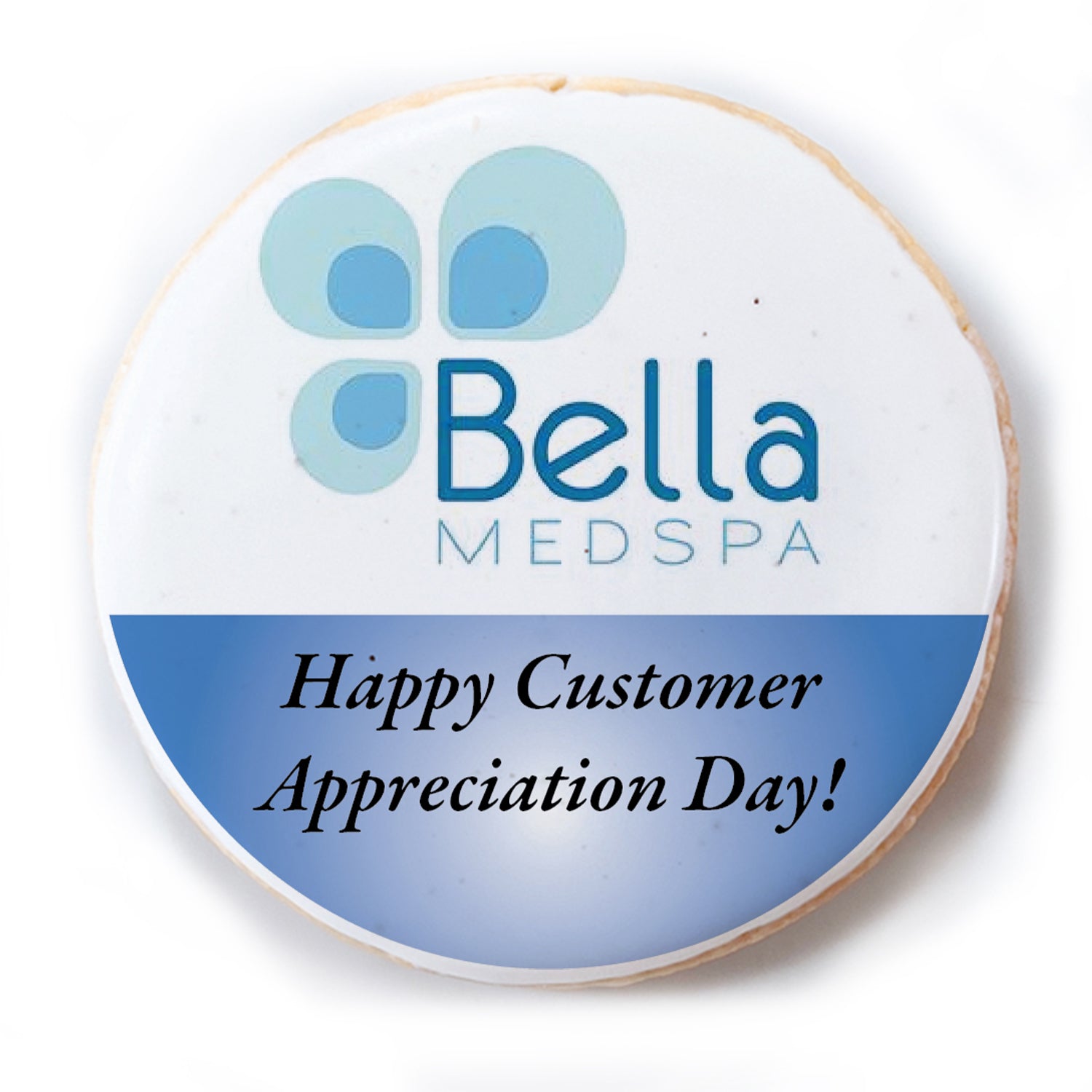 Logo Upload & Message - Personalized Direct Print On Round Sugar Cookie w/ Gift Bag & Matching Bow