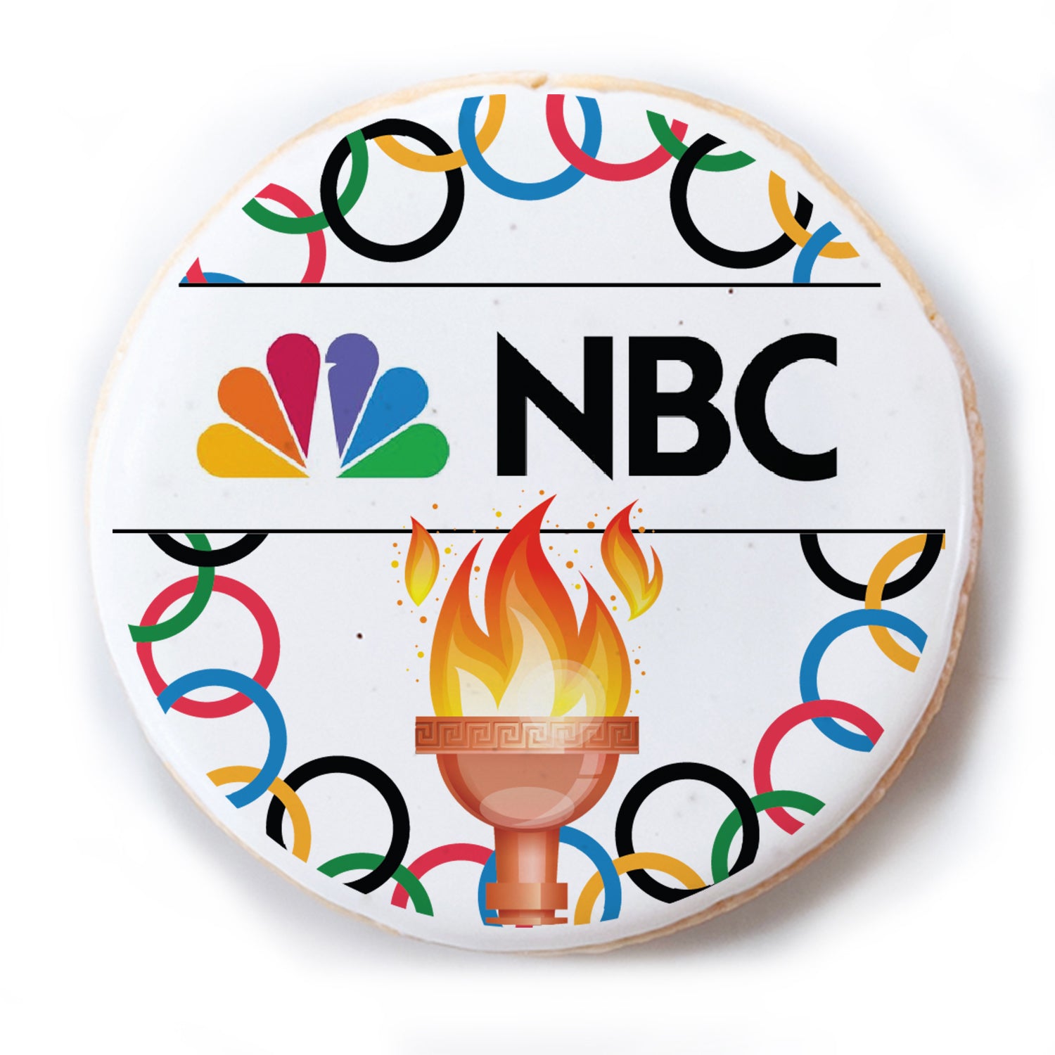 Logo Upload Olympics - Personalized Direct Print On Round Sugar Cookie