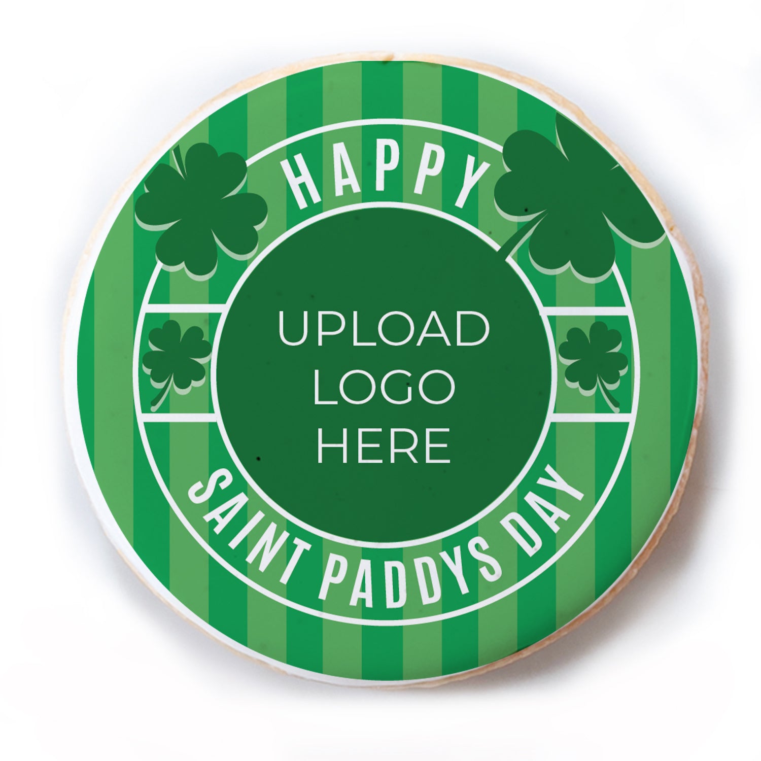 Happy Saint Paddys Day Logo Upload - Personalized Direct Print On Round Sugar Cookie