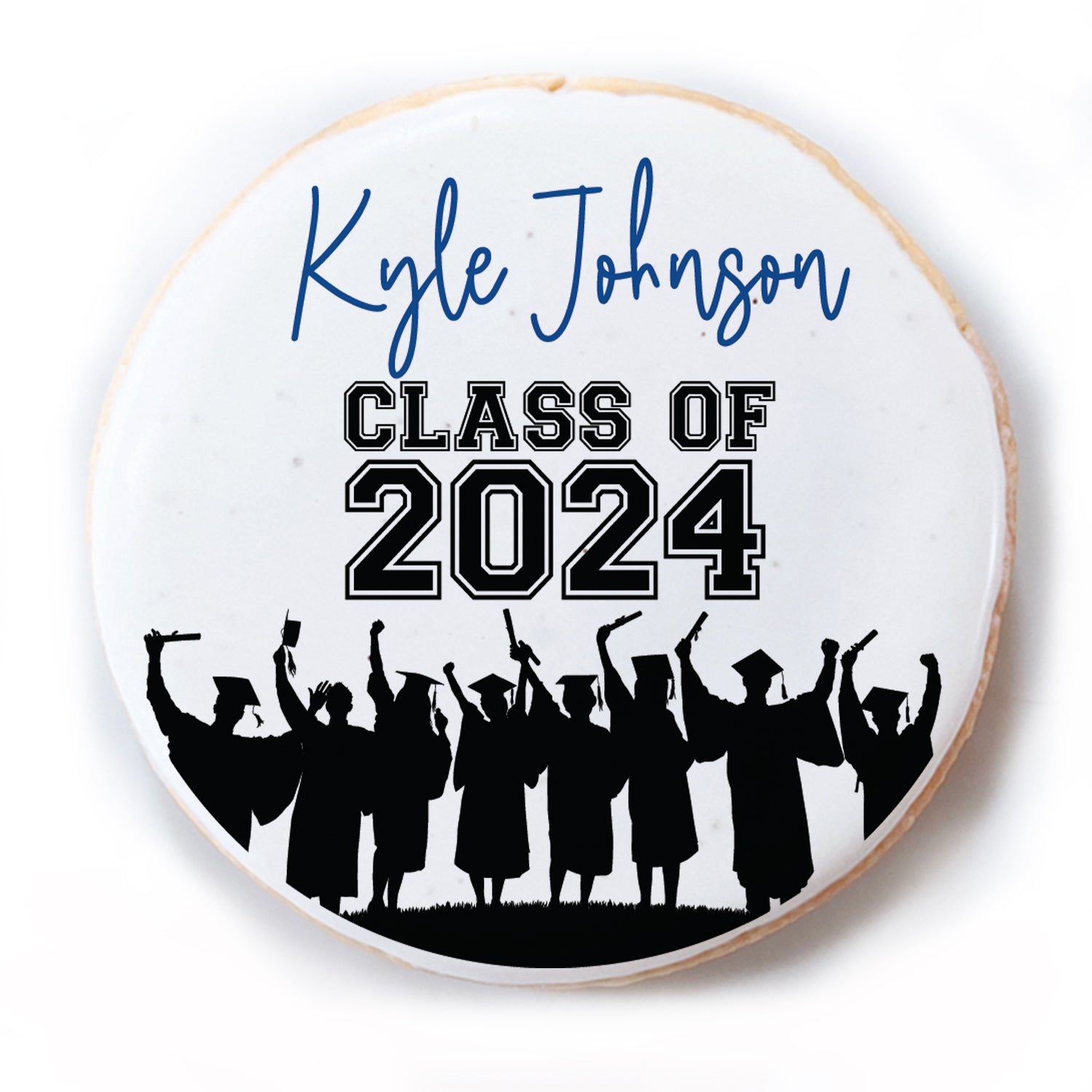 Silhouette Congrats - Personalized Direct Print On Round Sugar Cookie
