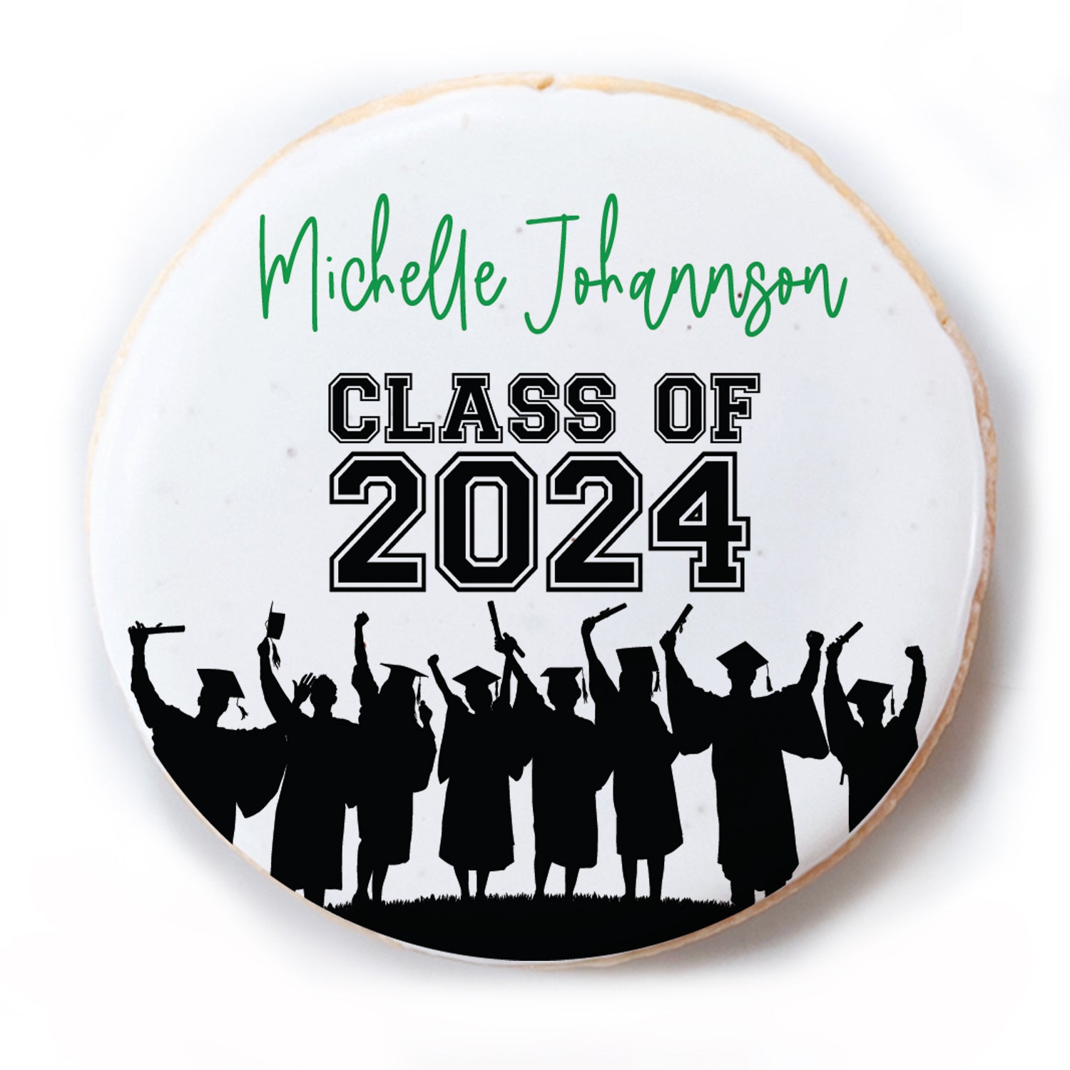 Silhouette Congrats - Personalized Direct Print On Round Sugar Cookie