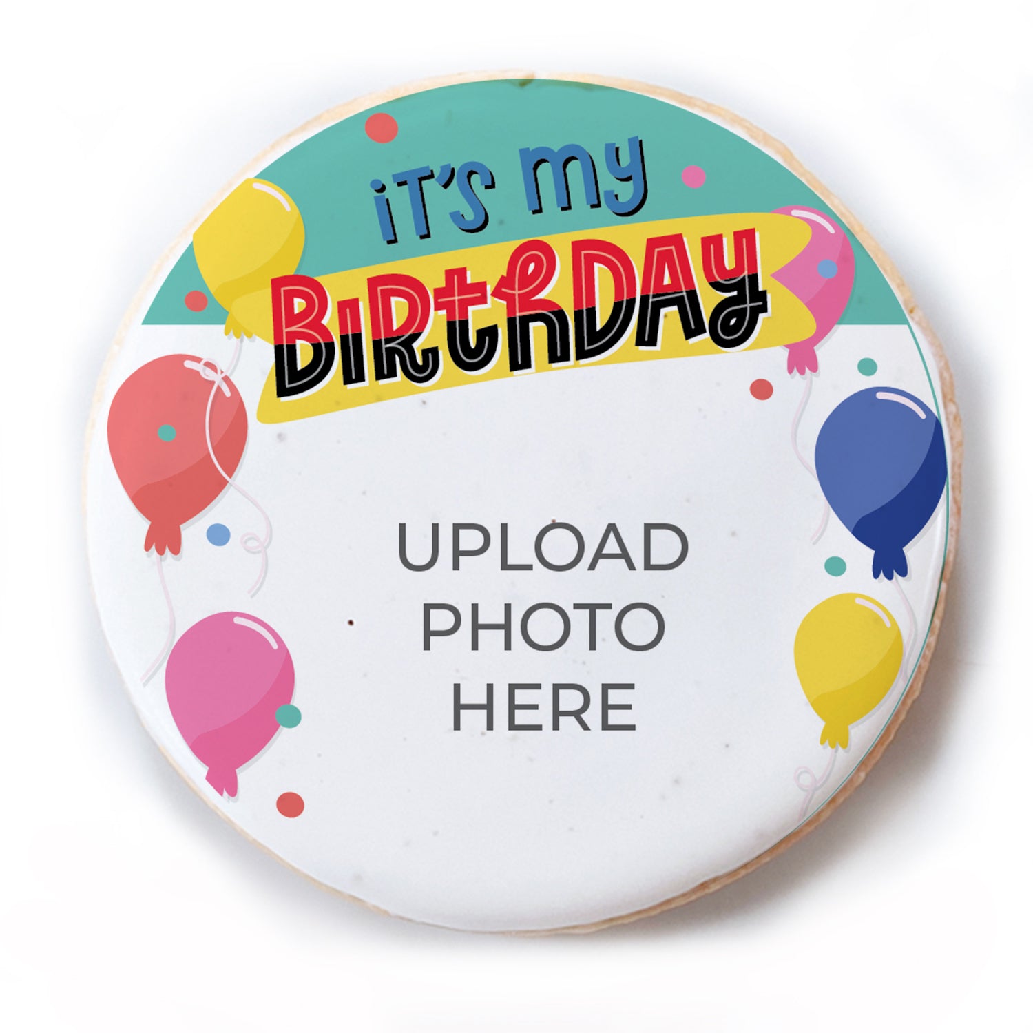 Personalized "It's my Birthday Photo Upload" Round Cookie Favor