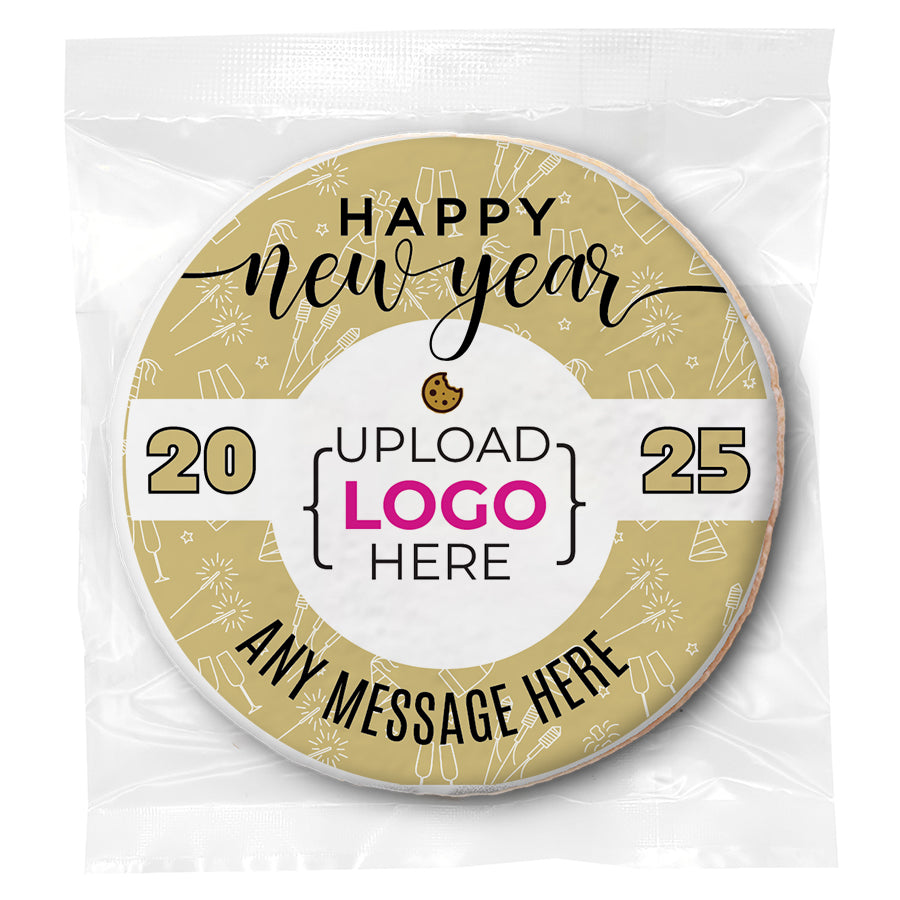 New Years Eve Logo Upload - Personalized Direct Print On Round Sugar Cookie