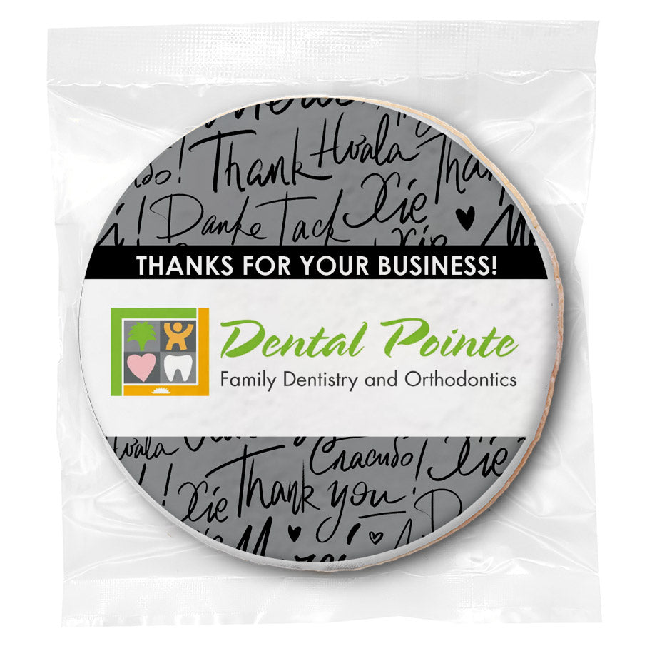 Thank you words logo upload - Personalized Direct Print On Round Sugar Cookie