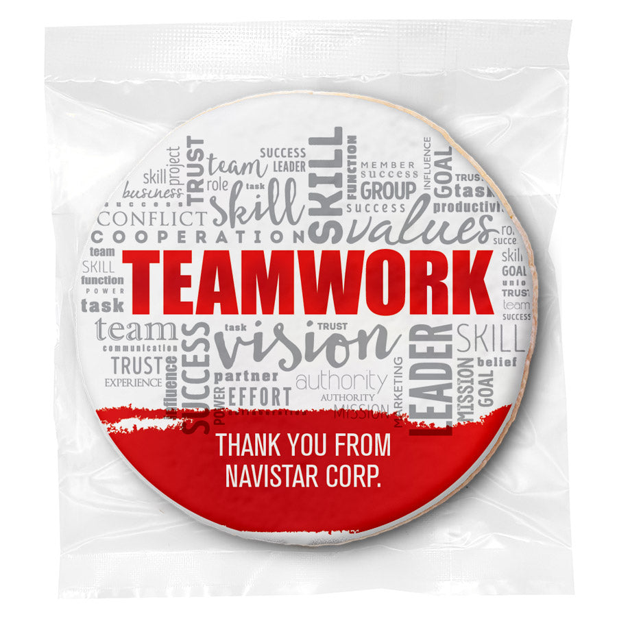 Teamwork - Personalized Direct Print On Round Sugar Cookie