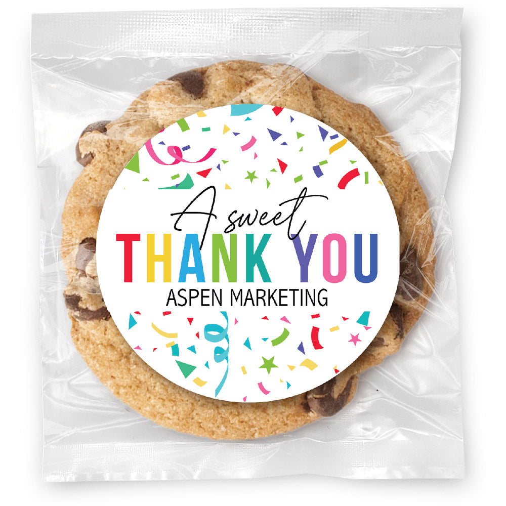 A Sweet Thank You - Gourmet Chocolate Chip Or Variety Pack W/ Full Color Personalized Sticker