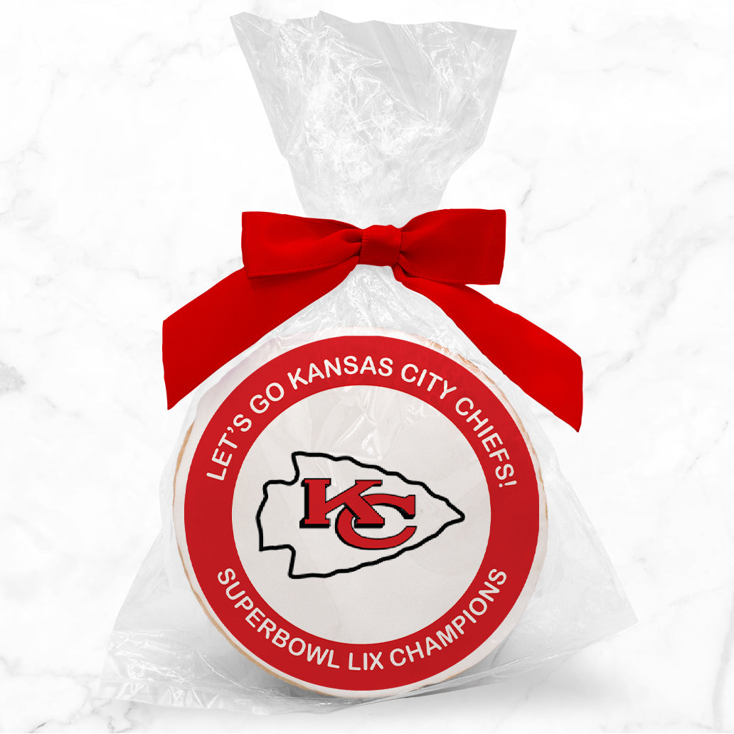 Chiefs Football & Message - Personalized Direct Print On Round Sugar Cookie