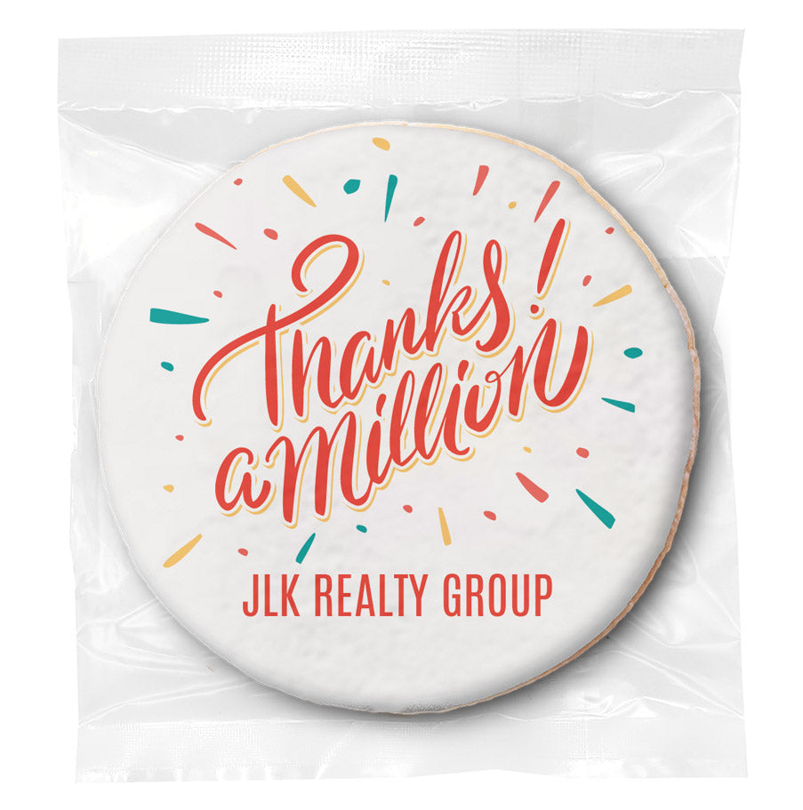 Thanks a Million - Personalized Direct Print On Round Sugar Cookie