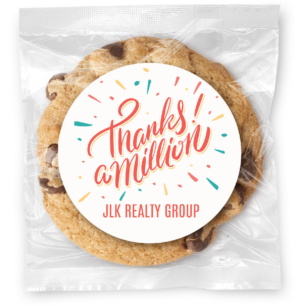 Thanks a Million - Gourmet Chocolate Chip Or Variety Pack W/ Full Color Personalized Sticker