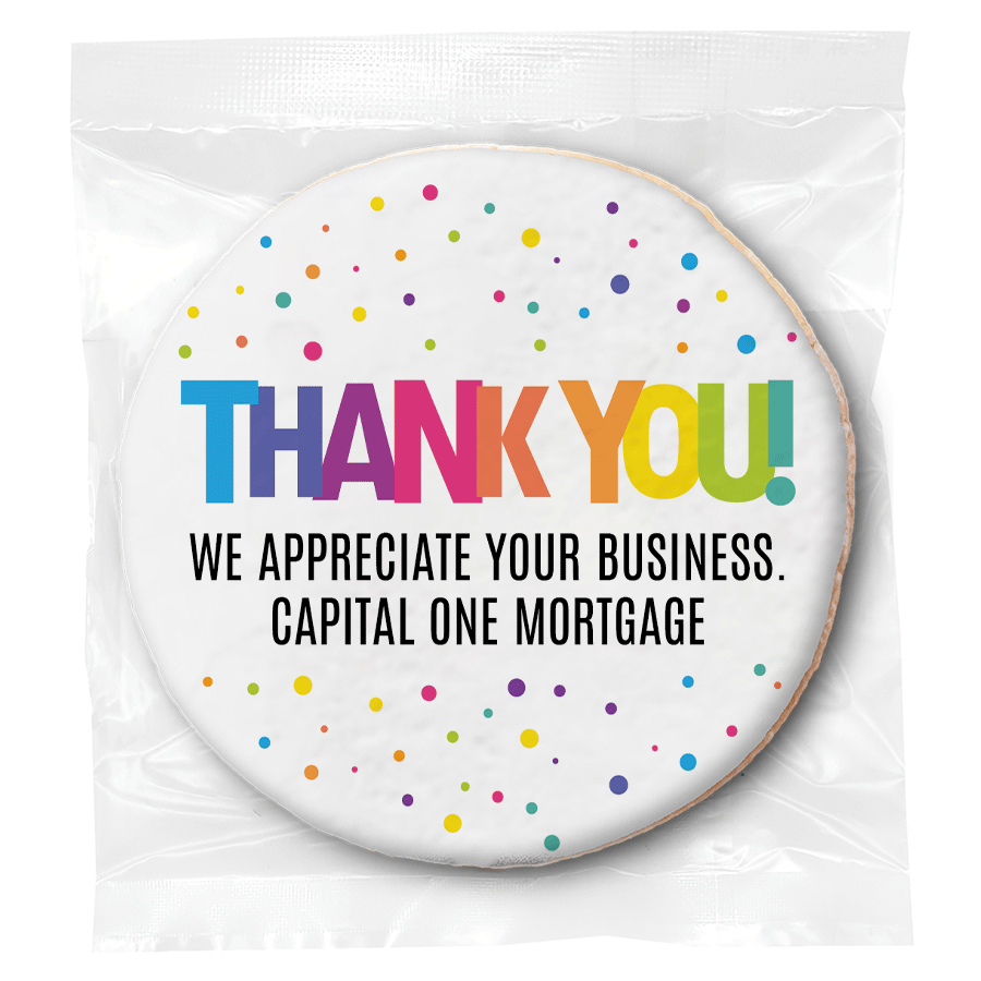 Personalized Colorful Thank You Message - Direct Print on Round Sugar Cookie