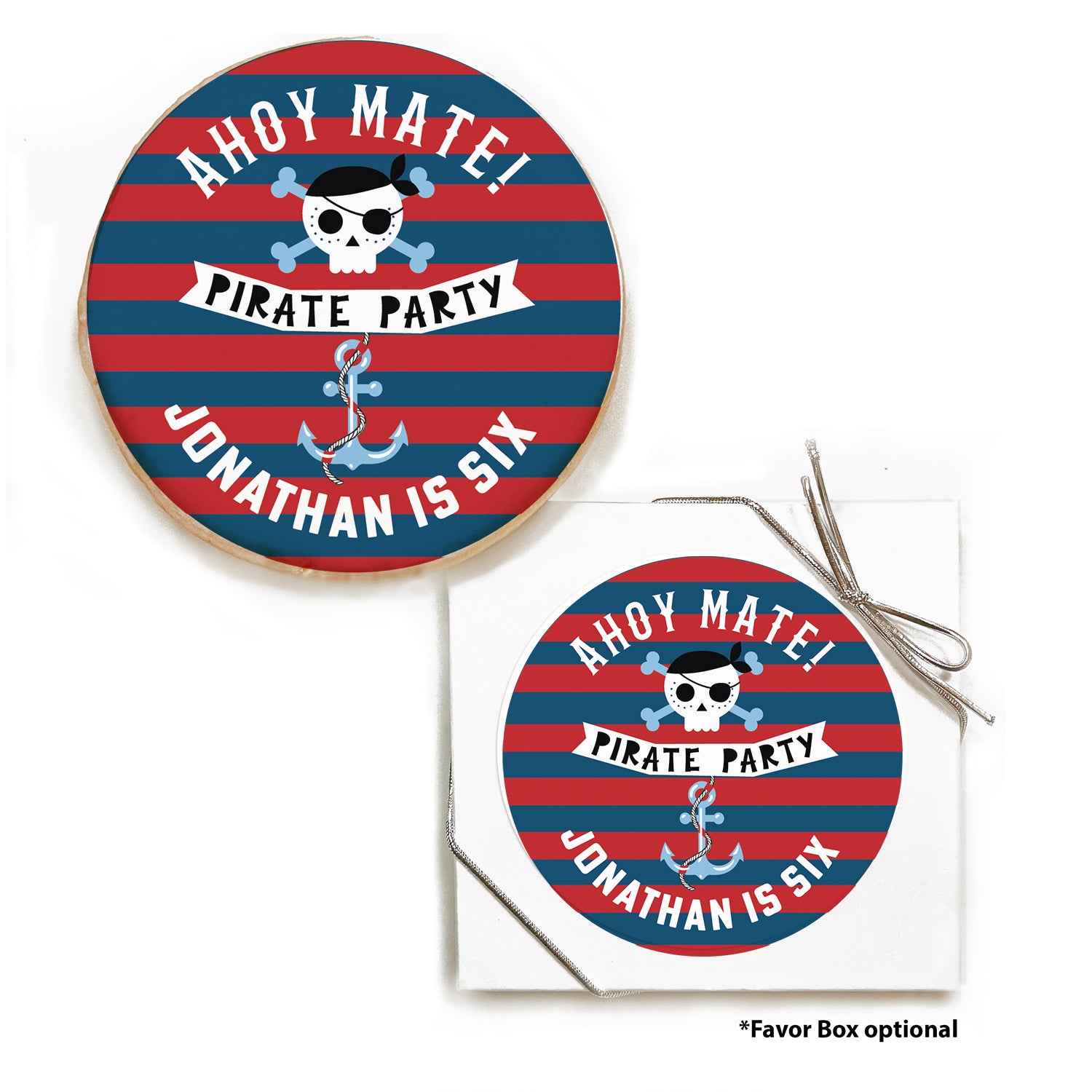 Pirate Party - Personalized Direct Print On Round Sugar Cookie