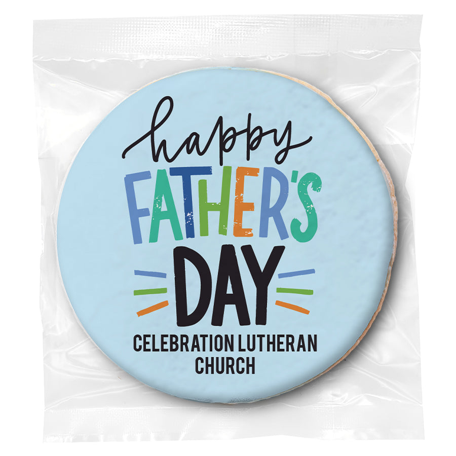 Happy Fathers Day - Personalized Direct Print On Round Sugar Cookie
