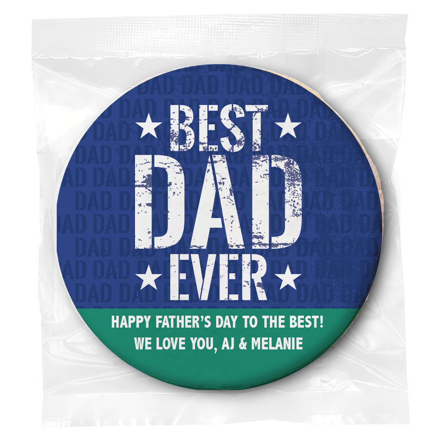 Best Dad Ever - Personalized Direct Print On Round Sugar Cookie