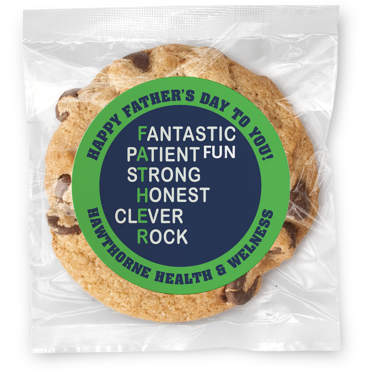Father Words and Message - Gourmet Chocolate Chip Or Variety Pack W/ Full Color Personalized Sticker