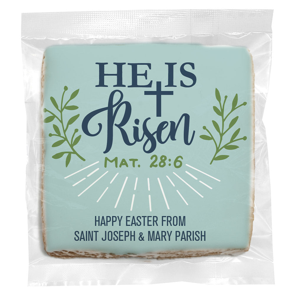 He Is Risen - Personalized Direct Print On Square Sugar Cookie