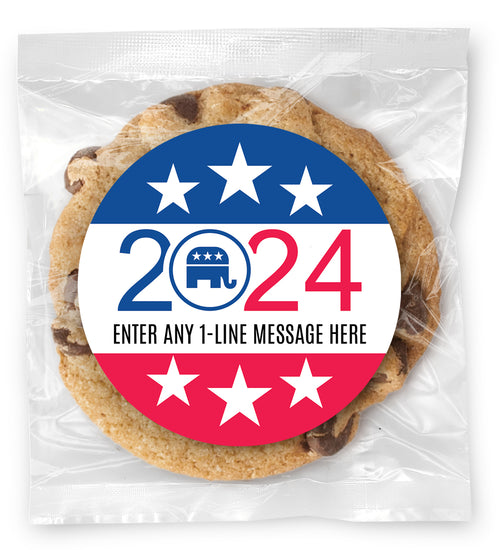 2024 Republican Message - Gourmet Chocolate Chip Or Variety Pack W/ Full Color Personalized Sticker