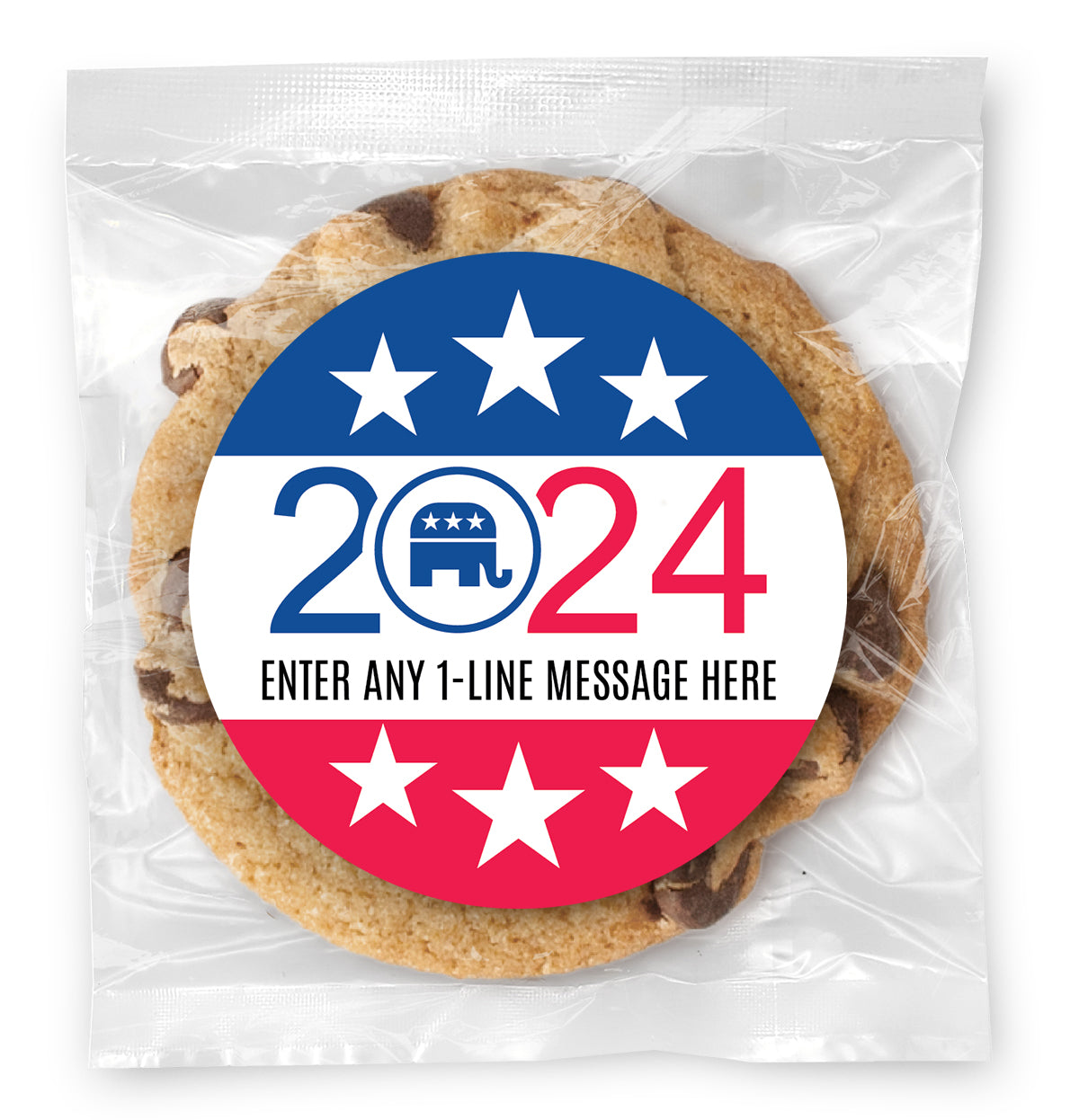 2024 Republican Message - Gourmet Chocolate Chip Or Variety Pack W/ Full Color Personalized Sticker