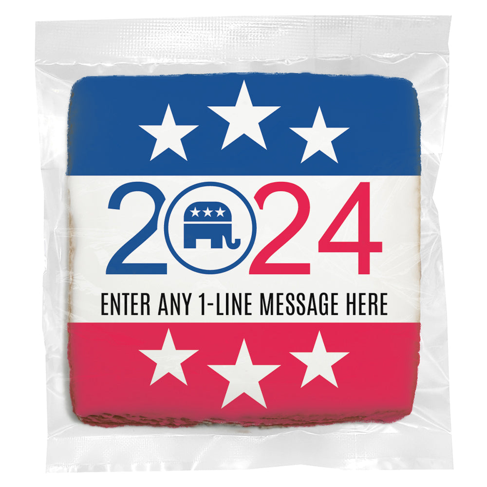 Personalized 2024 Republican Icon & Message - Direct Print on Square Sugar Cookies